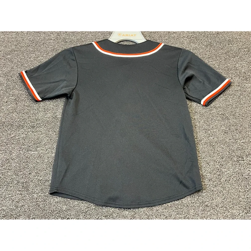 San Francisco Giants Baseball Jersey Youth Medium 8 Black Logo MLB Button Front